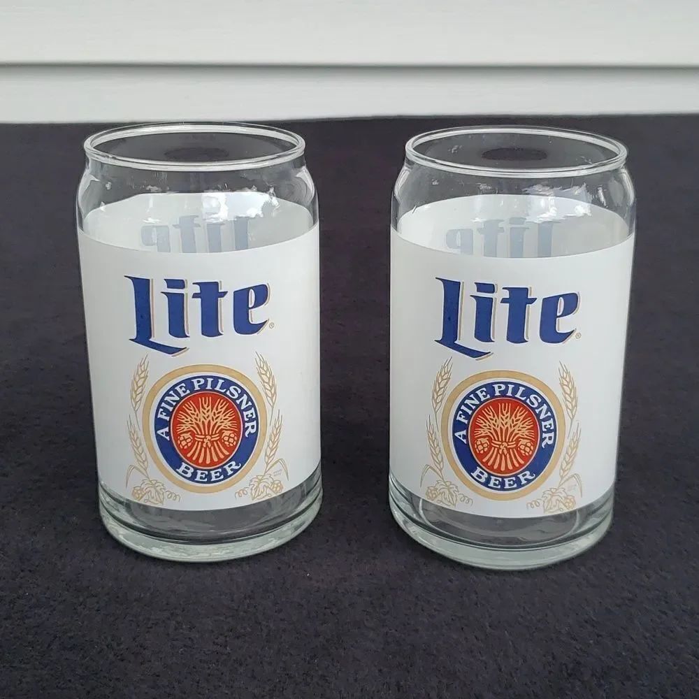 Set of 2 Miller Lite Beer Glasses
